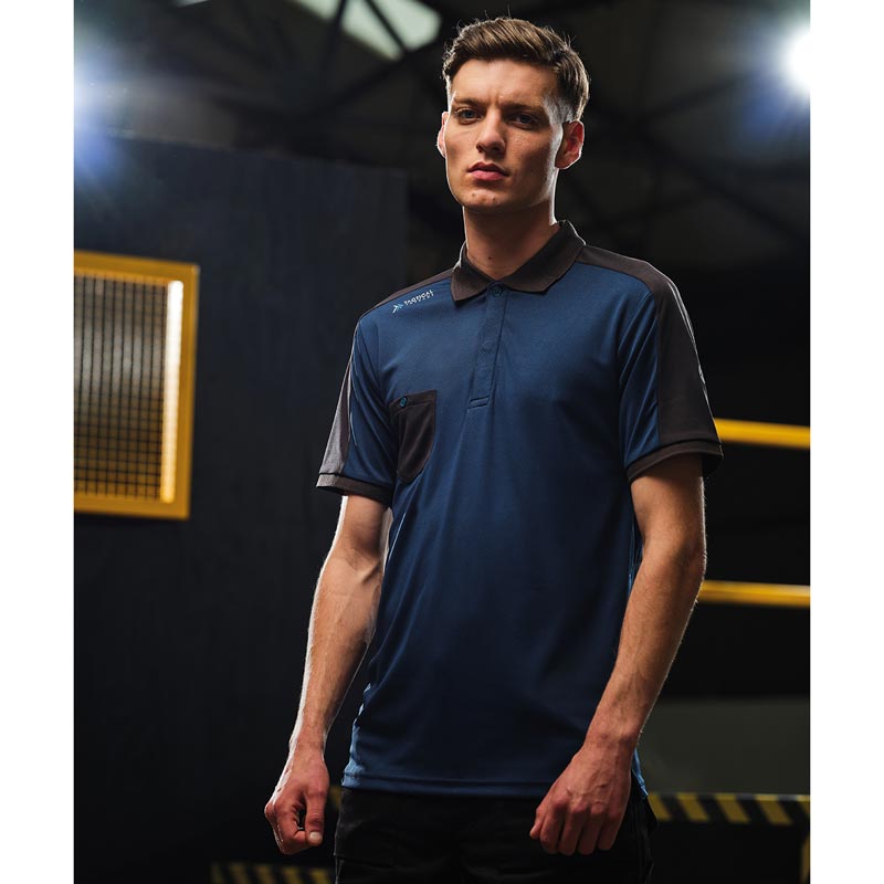 Offensive wicking polo - Blue Wing S